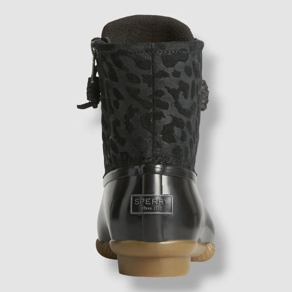 Sperry Women's Black Saltwater Waterproof Duck Boots Shoe Size 5.5M - Picture 4 of 6